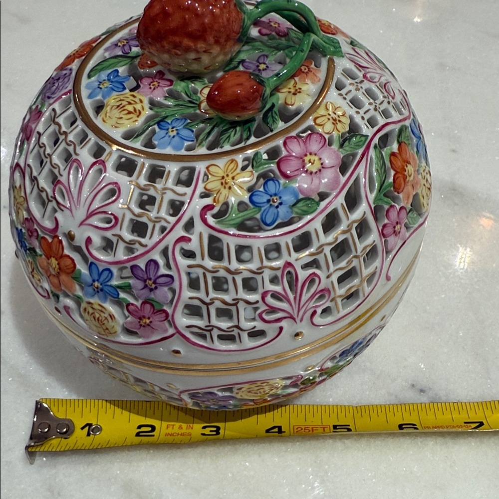 Herend Multicolor Floral Porcelain Box